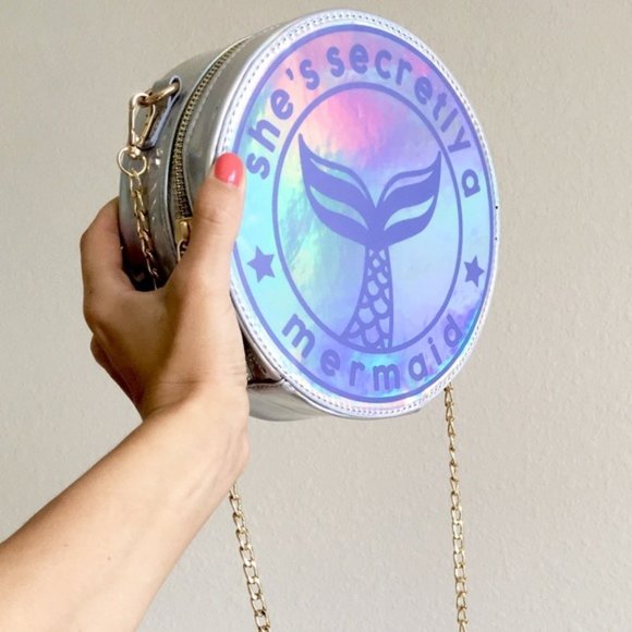 Mermaid Holo Iridescent Harajuku Round Handbag - Picture 2 of 8